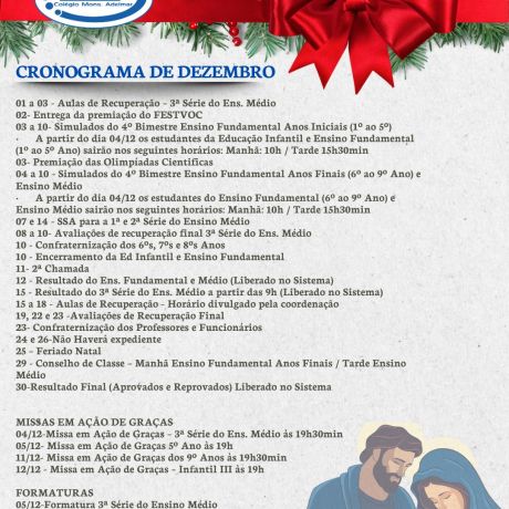 CRONOGRAMA DEZEMBRO 2025