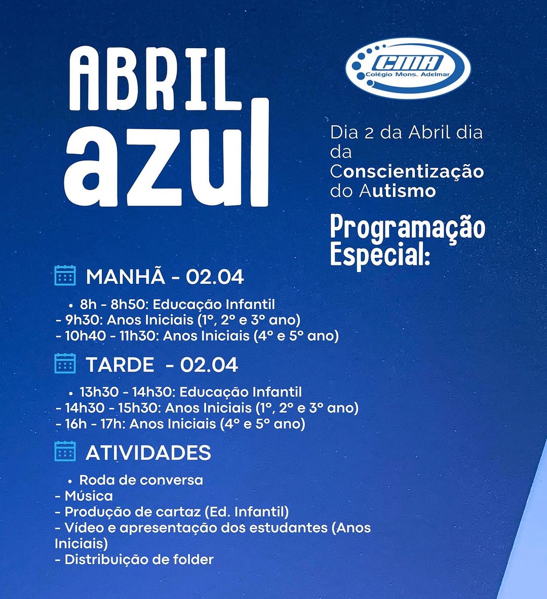 2 de abril dia da Conscientização do Autismo